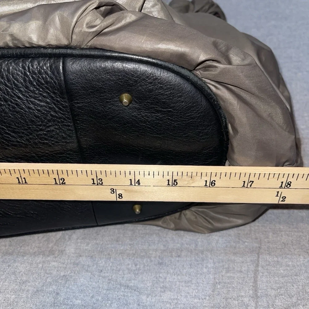 Mitzi Baker Vintage Designer Bag - Puffer Nylon & Leather Army Green 17W 13L